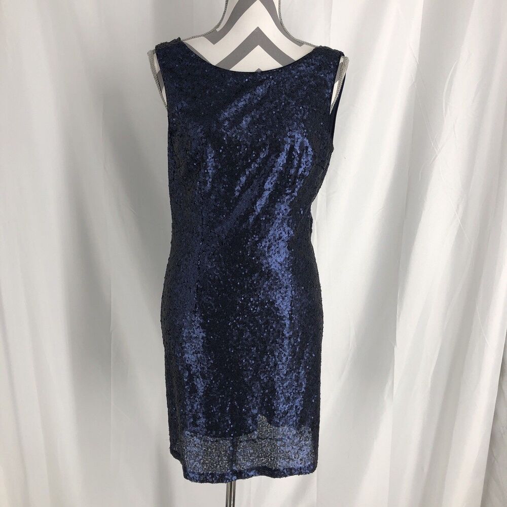 Lulus Women's Navy Sequin Bodycon Mini Dress Size Large